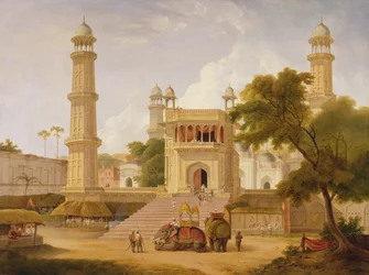 Indischer Tempel, angeblich die Moschee von Abo-ul-Nabi, Muttra, 1827